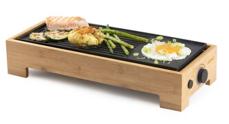 Stolní elektrický gril Plancha - Bamboo Style - DOMO DO9270G, 1 000 W, termostat, plocha 36 x 14 cm