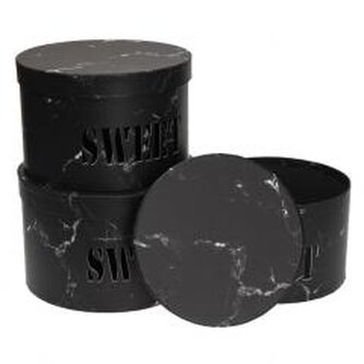 Pudełko Flower Box 3szt Sweet czarny ROZETTE