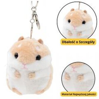 Brelok pluszowy Chomik beżowy 10cm