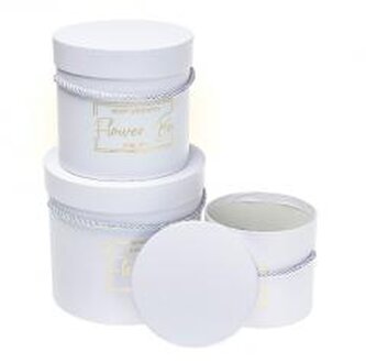 Pudełko Flower Box 3szt biały ROZETTE
