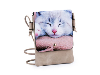 Kabelka malá kočka, květ, jednorožec, jelen, kůň 15,5x21 cm - 1 ks - 2 béžová kočka