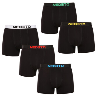 5PACK pánské boxerky Nedeto černé (5NBC2) L