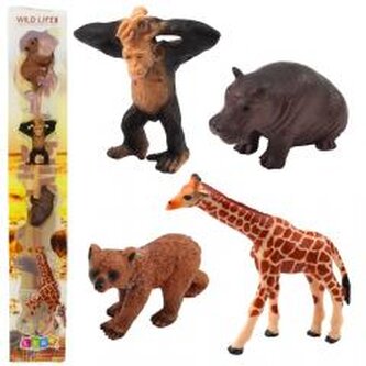 Zestaw mini figurki dzikie zwierzęta 6-9cm 4szt
