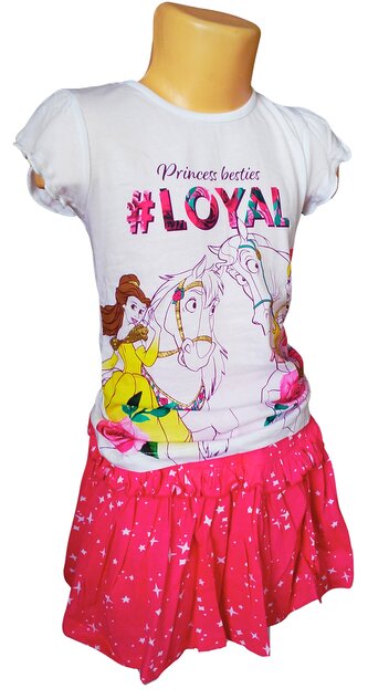 Dívčí letní set PRINCEZNY se sukní, bílorůžová, velikost: 98