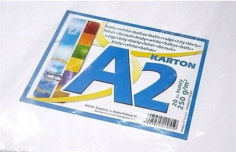 Brystol, Karton A2  Kreska biały 20 arkuszy 250g