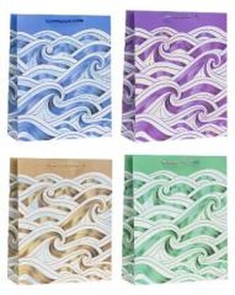 Torebka ozdobna 26x32x10cm hot-stamp mix ROZETTE