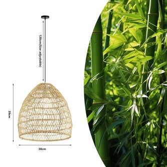 Immax BOHO DELICADO designové závěsné svítidlo, D40cm. E27, přírodní ratan