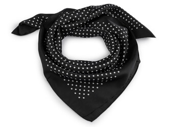 Saténový šátek puntík 65x65 cm - 1 ks - 4 černá