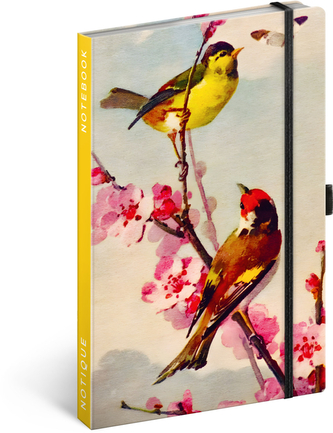 NOTIQUE Notes Ptáčci – sakura Kateřiny Winterové, linkovaný, 13 x 21 cm NOTIQUE Notes Ptáčci – sakura Kateřiny Winterové, linkovaný, 13 x 21 cm