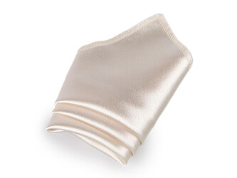 Saténový kapesníček do saka v krabičce - 1 ks - 13 béžovobílá