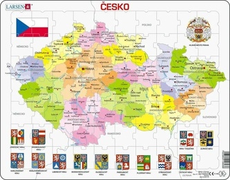 Puzzle Česká republika kraje 70 dílků