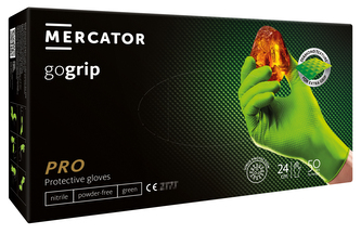 Ochranné nitrilové rukavice Mercator GOGRIP zelené 50ks Velikost: L
