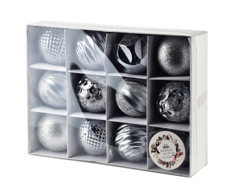 SANTA LILA Komplet 12 bombek 6cm