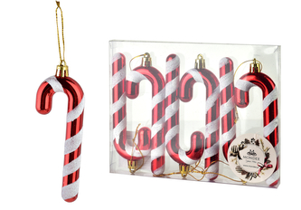 SANTA LILA Komplet 6 bombek LASKA 4,5x1, 5x13cm