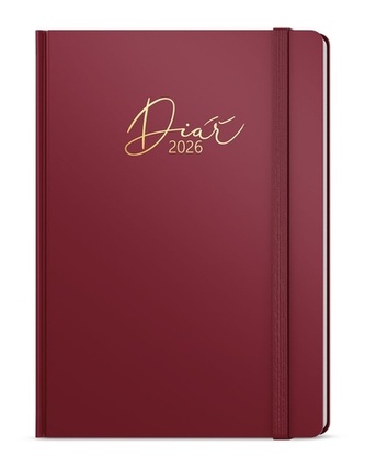 Denní diář 2026 David Luxi A5 bordó
