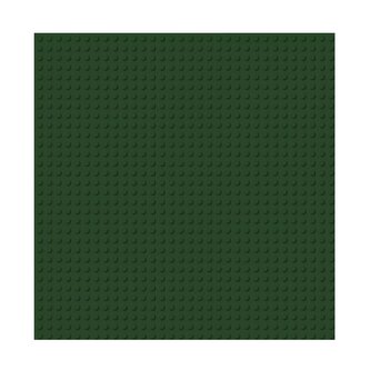 BRIXIES Plus základní podložka 25,5×25,5 cm – tmavě zelená, kompatibilní s LEGO® a dalšími