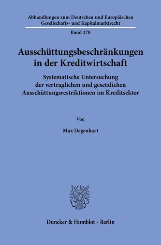 Ausschüttungsbeschränkungen in der Kreditwirtschaft
