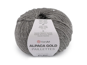 Pletací příze Alpaca Gold s flitry 50 g - 1 ks - 7 (9304) šedá