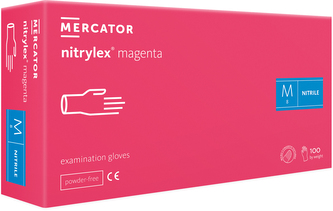 Nitrilové rukavice Mercator Medical NITRYLEX magenta 100 ks Velikost: XS