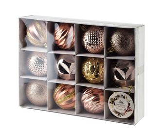 SANTA LILA Komplet 12 bombek 6cm