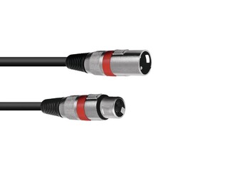 Kabel MC-10R, zástrčka - zásuvka, XLR, symetrický, červený, 1m