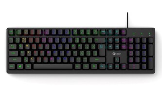Herní klávesnice C-TECH Riven (GKB-16), casual gaming, CZ/SK, duhové podsvícení, USB