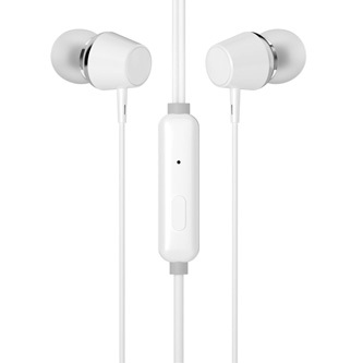 HP DHE-7000, sluchátka s mikrofonem, drátová, bílá, 2.0, špuntová typ 3.5 mm jack