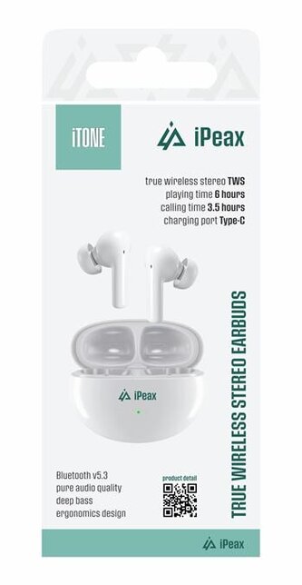 iPEAX TWS sluchátka iTONE BÍLÁ