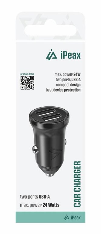 iPEAX Autonabíječka CL-02, 4,8A, 2x USB-A černá