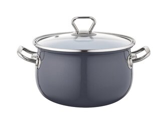 SMALTOVANÝ HRNEC BLISS 18CM 2,8L TMAVĚ ŠEDÝ