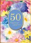 Karnet B6 50 Urodziny malowane kwiaty GM-1175