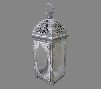 Lampa šedá patina kov se sklem