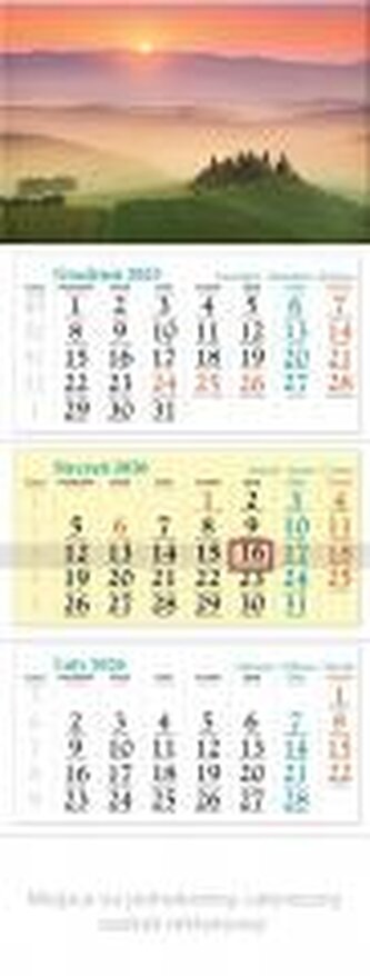 Kalendarz 2026 ścienny trójdzielny Toskania
