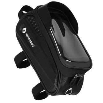 Braška na kolo s místem na telefon SPRINGOS BA0090 černá