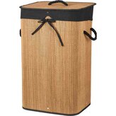 EXCELLENT HOUSEWARE Koš na prádlo bambus 40x30x60 cm hnědá/černá KO-KR9000070