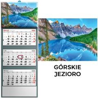 Kalendarz 2026 trójdzielny górskie jezioro Kalendarz 2026 trójdzielny górskie jezioro
