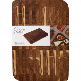 EXCELLENT HOUSEWARE Prkénko servírovací a krájecí teakové dřevo 40 x 28 x 20 cm KO-210001280