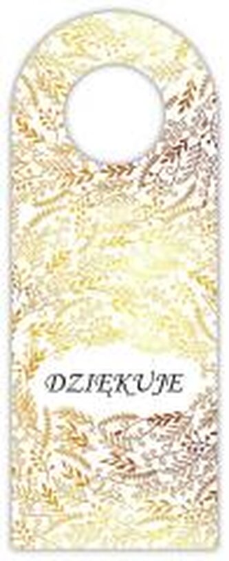 Zawieszka na butelkę - Dziękuję złote