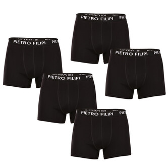 5PACK pánské boxerky Pietro Filipi černé (5BCL002) 4XL