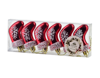 SANTA LILA Komplet 6 bombek Skarpeta Świ 1,5x7,5x4cm