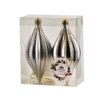 SANTA LILA Komplet 2 bombek srebrnych