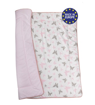 Bomimi HRACÍ deka 120x120, bavlna, oboustranná motýlci, růžová