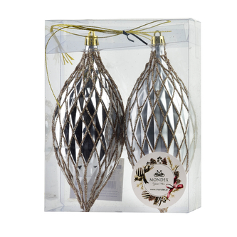 SANTA LILA Komplet 2 bombek srebrnych