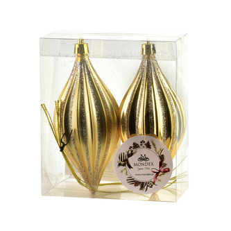 SANTA LILA Komplet 2 bombek złotych