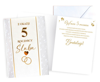 Karnet DK 5 rocznica ślubu DK-1334