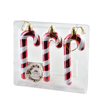 SANTA LILA Komplet 3 bombek 4,5x12,5cm