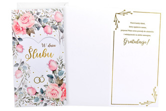 Karnet PM Ślub, róże PM-426