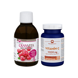 Pharma Activ Cranvita D-manosa 250 ml + Lipo Vitamin C 1000 mg 60 kapslí