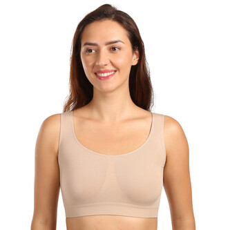 Dámská podprsenka Moravec bezešvá béžová (Sport top) L/XL