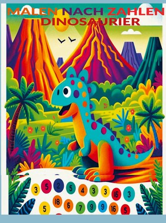 Malen nach Zahlen - Dinosaurier